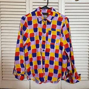 Nooworks Classic Button Down Grid in linen. Size small. Barely worn.